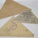 Письма-треугольники, отправленные с фронта бойцом Орловым В.А. <br />Письма адресованы матери - Орловой Марии Дмитриевне.