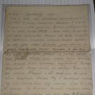 Письмо-треугольник, отправленное с фронта бойцом <br />Орловым В.А. <br />Письмо адресовано матери - Орловой Марии Дмитриевне.