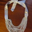 Ожерелье. Бисер, атласная лента. Коллективная работа.